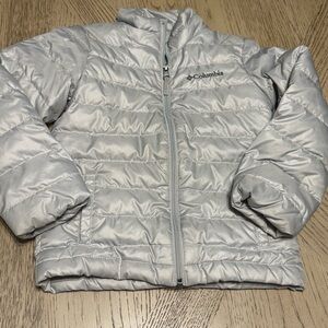Columbia Metallic Silver Quilted Jacket kids size 5/6